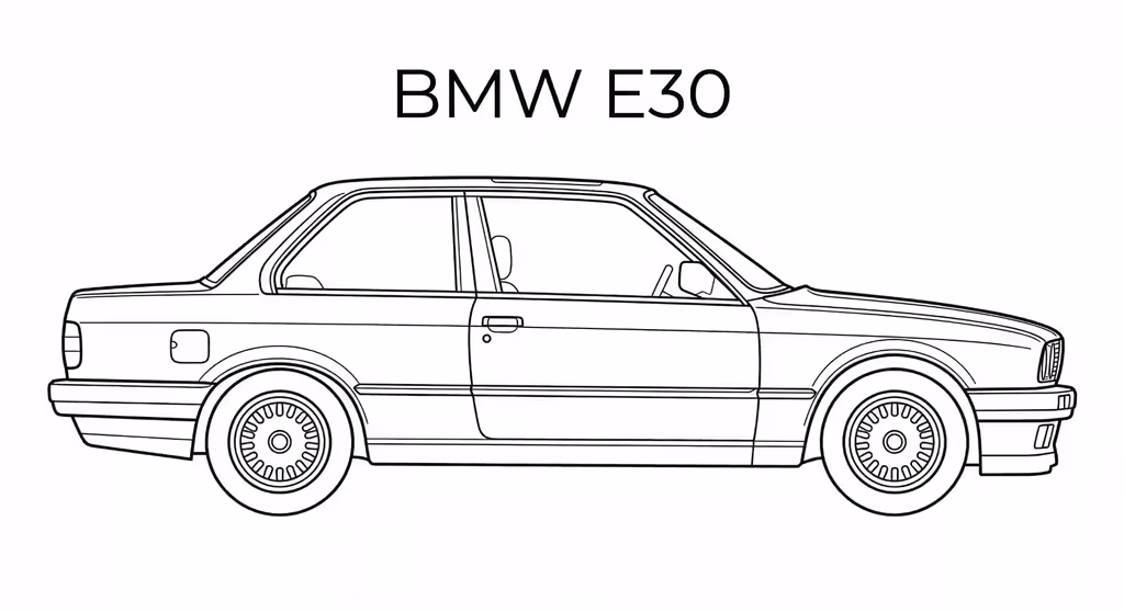 BMW E30 line drawing