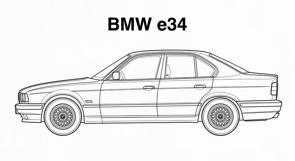 BMW E34 line drawing