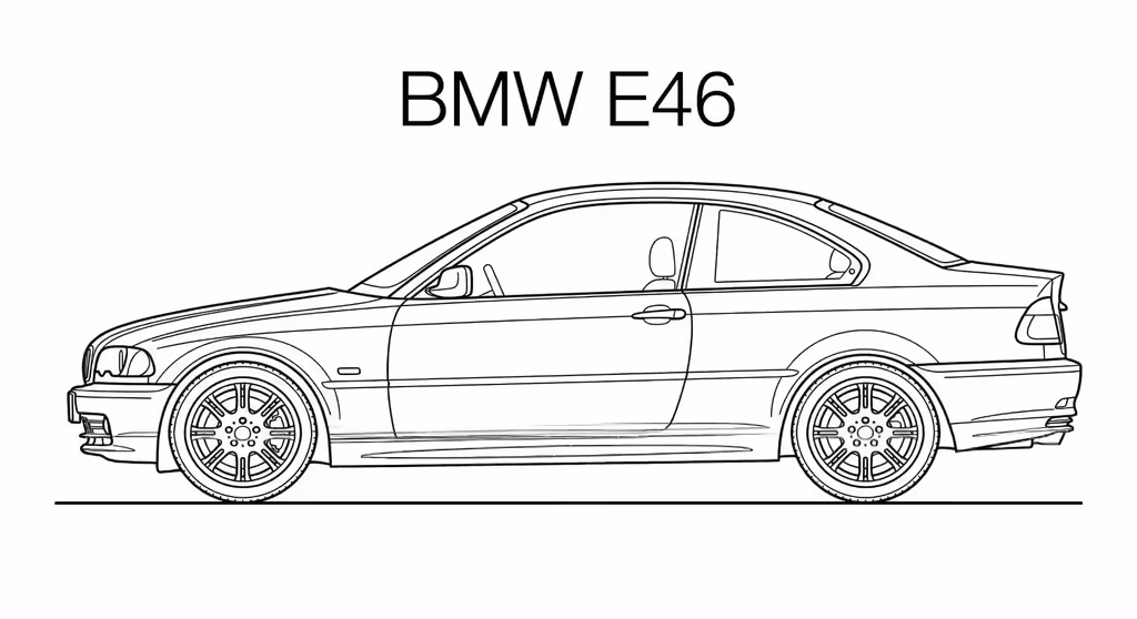 BMW E46 line drawing